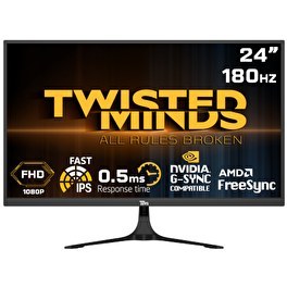 Resim Twisted Minds TM24FHD180IPS 24" FHD 180 Hz 0.5 ms HDMI DP HDR10 Fast IPS Çerçevesiz Gaming Monitör 