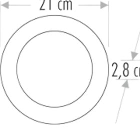 Resim Cata CT-5233 18W/6400K S.ü LED Armatür Yuv.(Siyah Kasa) Beyaz Cata 