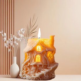 Resim Reçine Enjeksiyon Kalıbı, Küçük Ev Dekoratif Mum Kalıbı, El Yapımı Sabun Sanatı Ev Mumluk Süsü Kalıbı, DIY Ev Dekorasyonu Süsü Silikon Mum Kalıbı Damla Kalıp 