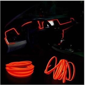 Resim Kırmızı Neon İp Fitil 2 Metre - Işıklı Torpido Fitili Neon İp Araç İçi Torpido ledi 