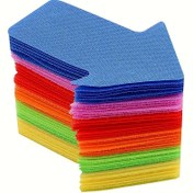 Resim 24 adet Renkli Ok Halı İşaretleyici, 14 cm Koltuk Halı İşaretleyici, Sınıf Ev Sosyal Mesafe Ok Halı İşaretleyici 