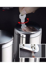 Resim KG-GOLDPAPER Paslanmaz Gold Altın Renk 1500 Ml Hazneli Üçlü T Çekmeli Sıvı Sabun Şampuan Dispanseri Aparatı 