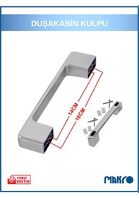 Resim Krom Duşakabin Kulp 14-16 Cm Ayarlı Krom Parlak 