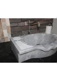 Resim Gri Mermer Saray Dizayn Lavabo 