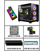 Resim RAMTECH CRYOTANK RTX 5060 TI | R5 7500F | 32GB Ram | 1 TB M2 NVME SSD | Sıvı Soğutmalı Oyuncu Bilgisayarı 