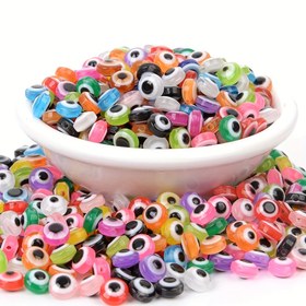 Resim 200 adet 8mm Renkli Kötü Göz Boncukları, DIY Takı Yapımı için Oval Arayüz Boncukları, Bilezikler ve Kolyeler için Akrilik Boncuklar, El Sanatları Malzemeleri, Takı Yapımı için Şanslar 