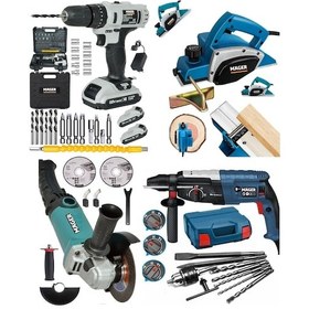 Resim Mager Dörtlü Set Matkap,plaqnya,taşlama,akülü Vidalama 