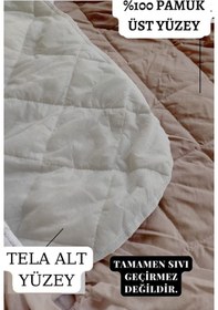 Resim Ely Parker Sessiz Alez Kahve Yatak Koruyucu Kapitoneli Pamuk Fitted Tek Çift Kişilik Bebek Alezi ELYPRKR00580 Kahverengi 