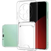 Resim Newface Xiaomi Redmi 14C Kılıf Cardy Şeffaf Kartlık Cepli Kapak 