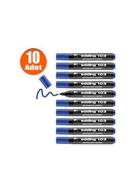 Resim Edding 103 Kalıcı İşaretleyici Marker Mavi Kalem 10 Adet 