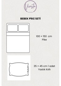 Resim Hayvan Desenli Pamuk Bebek Pike Seti Yumuşak, ve Nefes Alan Kumaş Pembe Renkli 