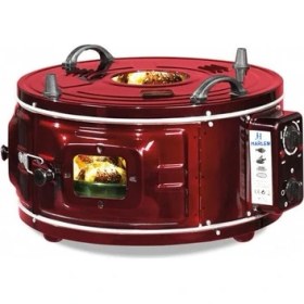 Resim Harlem HF-327E Camlı Termostatlı Büyük Boy Davul Fırın Emaye Fırın 