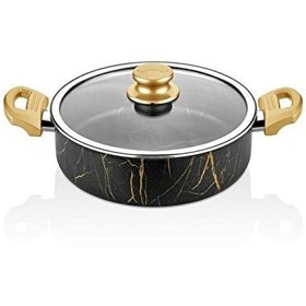 Resim Cem Gold Marble 30 CM Siyah-Altın Karnıyarık Tenceresi 