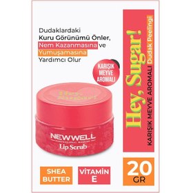 Resim New Well Hey Sugar Karışık Meyve Aromalı Dudak Peelingi 20 G 