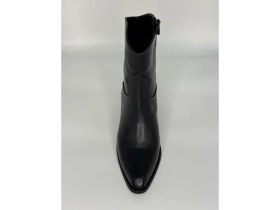 Resim Love Shine Luxe Kovboy Kadın Bot Siyah ve Kahverengi Büyük Numara Suni Deri Western Tarz 