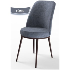 Resim Canisa Nil Serisi 70x110 Sabit Barok Ahşap Desen Masa Takımı Ve 4 Füme Sandalye Masa Barok Ahşap Desen Sandalyeler Füme 