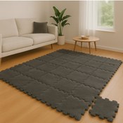 Resim DECOZEYN Antrasit Renk Peluş Kreş Halısı Anaokulu puzzle halı Japonhalı 