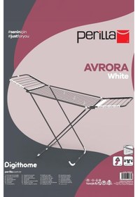 Resim Perilla KMU17009-19 Avrora White Kurutmalık Kalın Telli Kanatlı Çamaşır Kurutma Askısı Beyaz Beyaz - Siyah 
