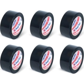 Resim TeknoKapsül 45 mm x 100 mt Siyah Koli Bandı 6 Adet 