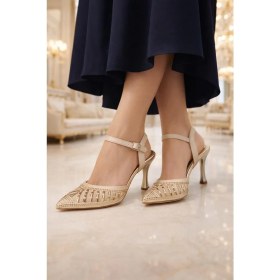 Resim ModaOnn Kadın Taş Işlemeli Slingback Ince Topuk Ayakkabı 