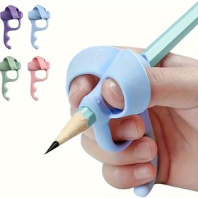 Resim Çocuklar için 3 Adet Ergonomik Kalem Tutacağı - Okul, Sanat & Çizim Malzemeleri için Rahat Yazı Yardımı (Çeşitli Renkler) 