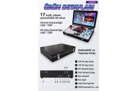 Resim L'edoren Premium Metal Arcade Iki Kişilik Oyun Konsolu - 17 Inç Ekran, 20000+ Oyunlu, Katlanabilir Taşınabilir Retro Konsol 
