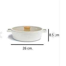 Resim 0128 D-neof226l Fıka Cam Kapaklı Alumınyum Sıg Tencere 26 Cm Bej 