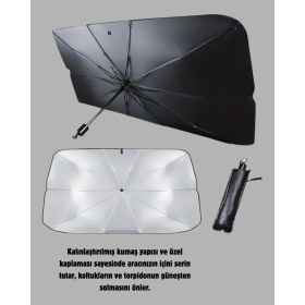 Resim Alvo Store Buğz Katlanabilir Ön Cam Güneşliği Şemsiye – Her Araca Uygun Isı ve Işık Koruması 