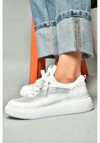 Resim Fox Shoes S274048509 Beyaz Taşlı Kadın Spor Ayakkabı Sneakers Beyaz 