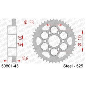 Resim Afam Ducatı Dıavel 1260s Çelik Arka Dişli 525 