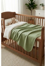 Resim Müslin Blanket Battaniye Yeşil 