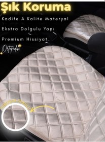 Resim Volkswagen Bora Uyumlu 2'li Süet Oto Koltuk Minderi Terletmez Universal Su Geçirmez A4 