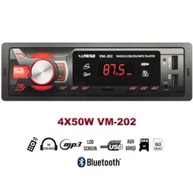 Resim OTO TEYP 4X50W BT/2XUSB/SD/FM/AUX MEGA VM-202 