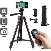 Resim Jeehugo Alüminyum Tripod: Telefon-kamera Tutucu, Spor Kamera Bağlantısı, Uzaktan Komut, Taşınabilir Çanta İle 360 Açı Ayarlı 35-106cm 