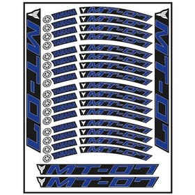 Resim Yamaha Mt-07 Mavi Baskı Jant Şeridi 
