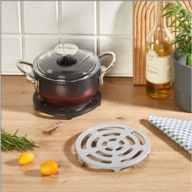 Resim Isıya Dayanıklı Plastik Yuvarlak Nihale Tencere Tava Çaydanlık Altlığı 