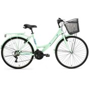 Resim Bisan Lotus Kadın Şehir Bisikleti 44cm V 26 Jant 21 Vites Mint Yeşil Beyaz 