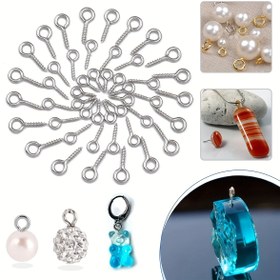 Resim 100 adet 4x8/5x10/5x12mm Paslanmaz Çelik Göz Pimleri El Yapımı DIY Bileklik Kolye Küpe Kolye Ucu Takı Yapım Malzemeleri Aksesuarları 