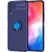 Resim Vivo Y20s Kılıf Kickstand Ring Holder Lacivert Microsonic