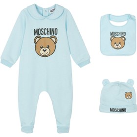 Resim Çocuklar İçin Ayıcık Desenli Pijama Hediye Seti - Açık/Pastel Mavi - 0-3M 