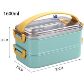 Resim Vagonlife Taşınabilir Üç Bölmeli 304 Paslanmaz Çelik Yemek Kutusu Sefer Tası 