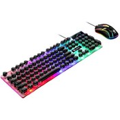 Resim Yunboo Gtx300 Retro Tarzı Klavye Ve Fare Seti - Usb Bağlantılı, Ayarlanabilir Bacaklar, Ergonomik Tasarım, Siyah Diğer 