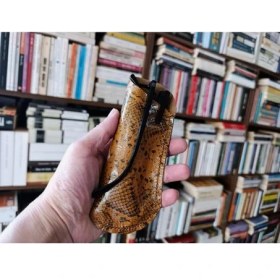 Resim Mahfuz Hakiki Deri Tamamen Emeği 17,5 x 7 cm Gözlük Kılıfı - Kalem Kutu DAK274 