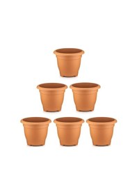 Resim Omnipazar So-vhs3 Dekoratif Vaha Saksı İç Ve Dış Mekan 3.9 Lt Kiremit 6 Adet 