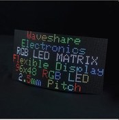 Resim Waveshare Esnek Rgb Tam Renkli Led Matris Panel, 2,5 Mm Aralık, 96x48 Piksel, Ayarlanabilir Parlaklık Bükülebilir Pcb 