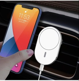 Resim X19 Magsafe Araba Hava Çıkışı Havalandırma Dağı Kelepçe Tutucu 15 W Hızlı Şarj Qi Manyetik Kablosuz İphone Şarj Cihazı 12 Serisi - 