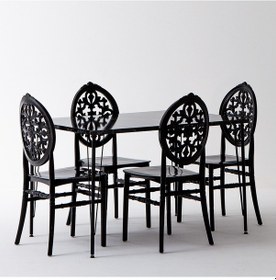 Resim Nero Siyah Masa 75x110 Cm Venüs Siyah Sandalye Mutfak Masa Takımı 