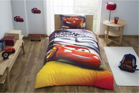 Resim Disney Cars Lightning Tek Kişilik Nevresim Takımı 160x220 %100 Pamuk 57 Tel 