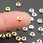Resim 400 adet / 200 adet Alaşım Düz Yuvarlak Aralık Pürüzsüz Düz Yuvarlak Disk Aralık Boncuklar DIY Bilezik Kolye Küpe Takı Yapımı El Sanatları Aksesuarları 