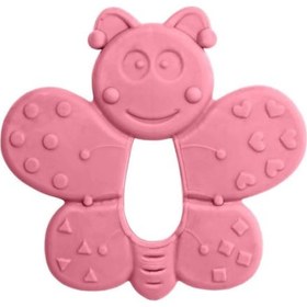 Resim Kauçuk Yumuşak Diş Kaşıyıcı - Kelebek Figürlü Pembe 